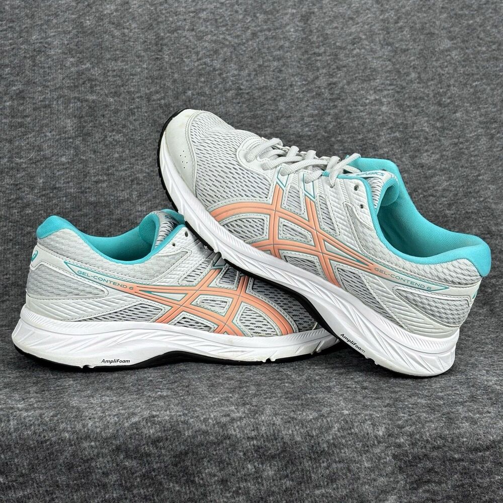 ASICS GEL-Contend 6 Gray Peach Aqua Running Shoes Women’s Athletic Sneakers SZ 9